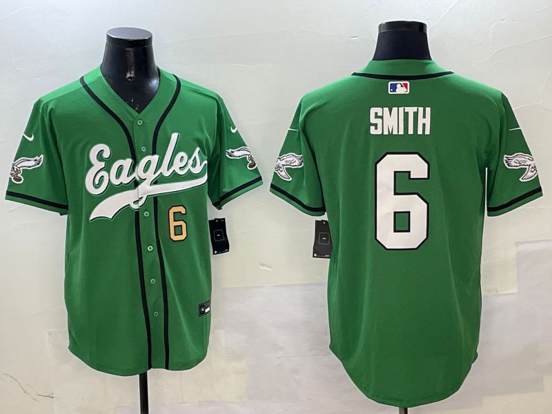Men Philadelphia Eagles #6 Smith Green three generations Jointly Name 2025 Nike Limited NFL Jersey style 11